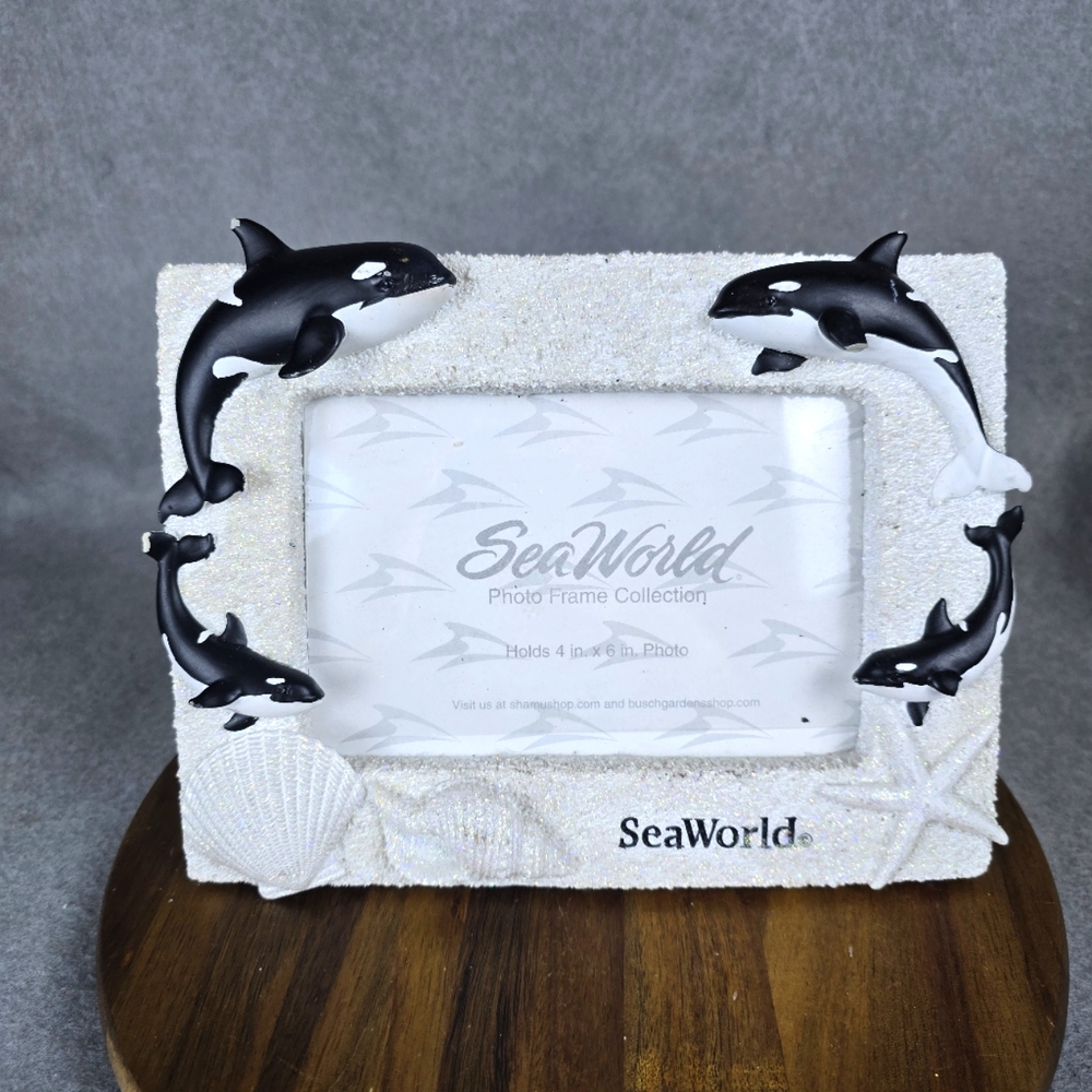 ~Vintage~Sprinkle Sea World Shamu Picture Frame 4X 6 Photo Ceramics